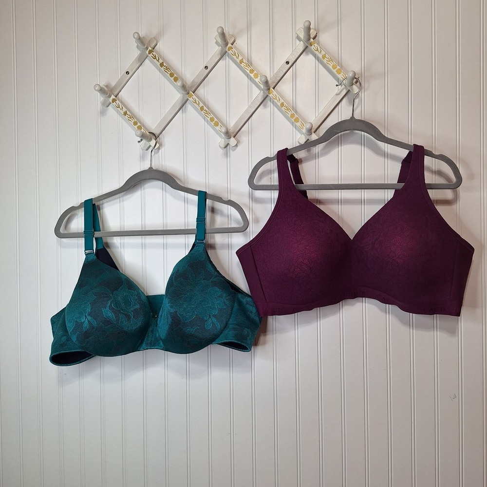 Cacique 48C Lot Of‎ 2 Lightly Lined Balconette And Lightly Lined No Wire Bras